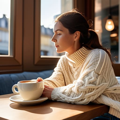The Elevated Coffee Run in chunky knitwear.