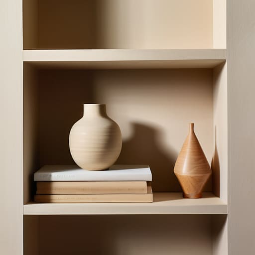 Styling bookshelves with accessories for depth.