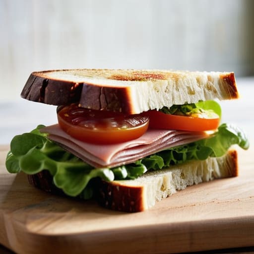 The Final Assembly of a gourmet sandwich.