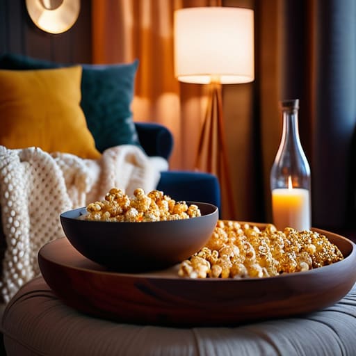 Hosting a movie night at home.