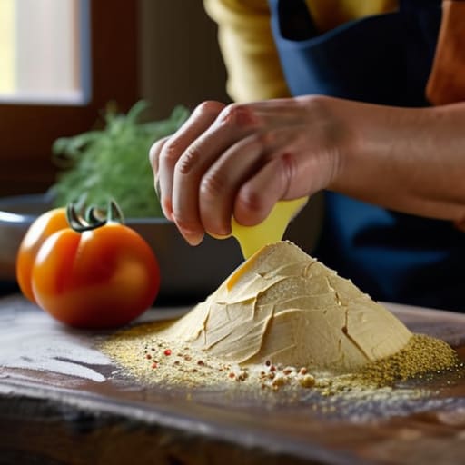 Person improvising recipes with available ingredients.