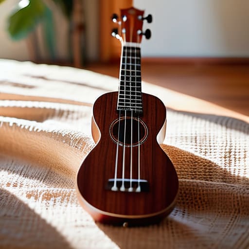 A person learning ukulele for the first time.