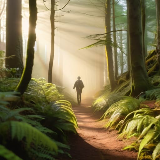 Person enjoying a peaceful morning walk.