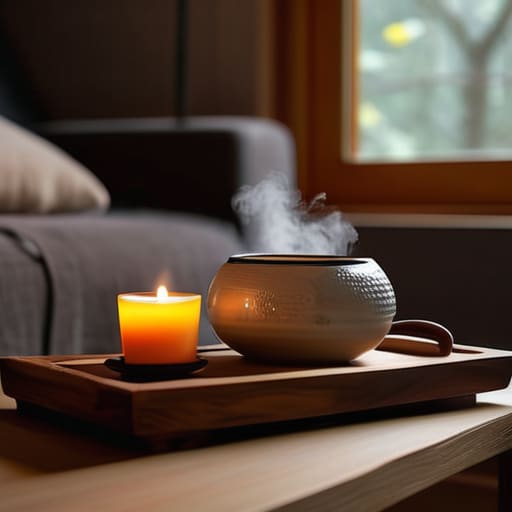 Mindful tea ceremony at home.