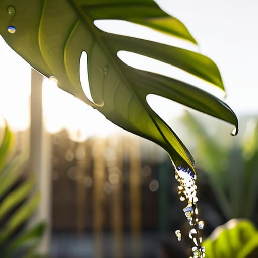 Person watering plants for healthy growth.